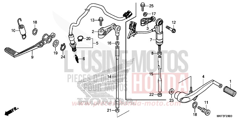 PEDALE von CBR1000RR "Fireblade" MAT BALLISTIC BLACK METALLIC (NHA86) von 2018